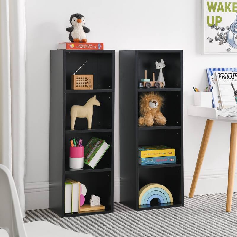 8-Tier Media Tower Rack,CD DVD Slim Storage Cabinet with Adjustable Shelves,Multi-functional double-decker bookcase