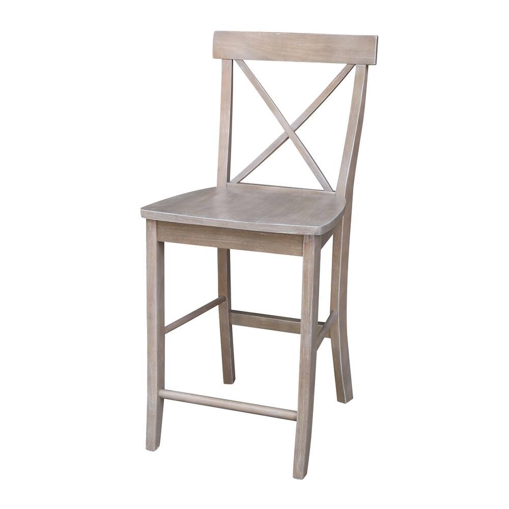 International Concepts Solid Wood X-Back Stool