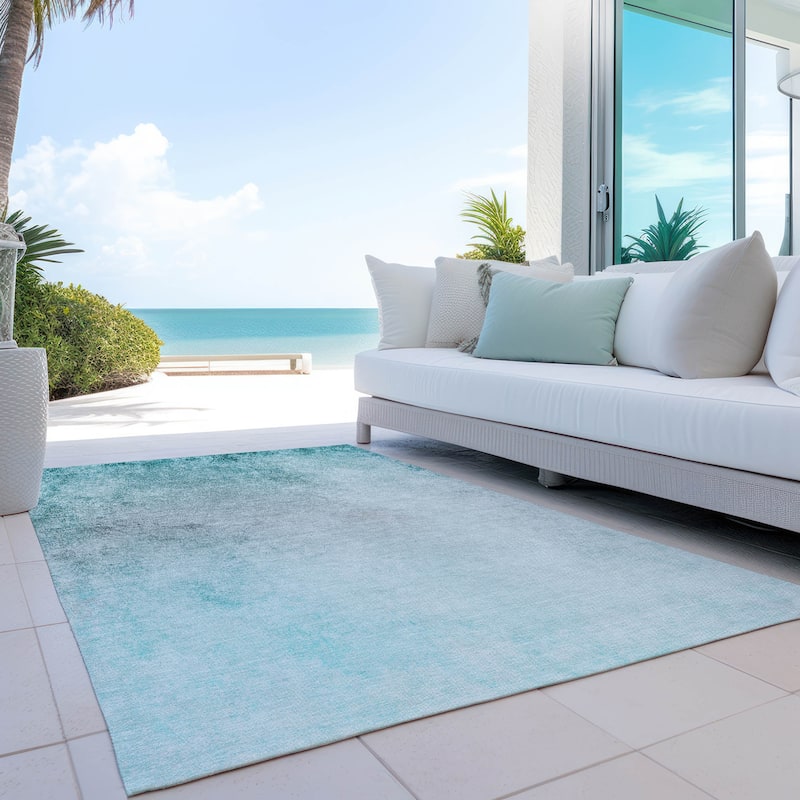 Machine Washable Indoor/ Outdoor Chantille Modern Ombre Rug