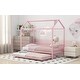 preview thumbnail 32 of 32, Roomfitters Twin Size Metal House Bed with Fence, Space-Saving Design with Trundle, Fun and Practical