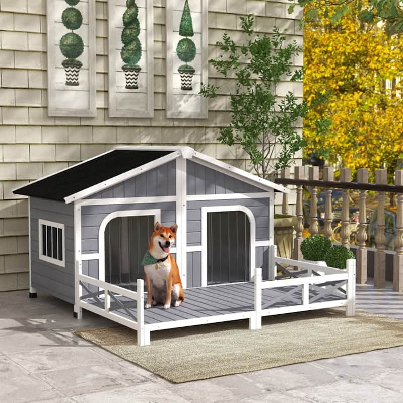 Outdoor Large Wooden Cabin House Style Wooden Dog Kennel with