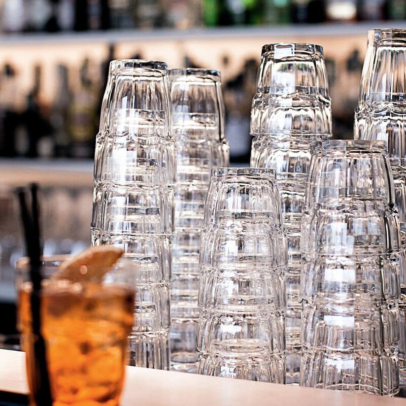 Bormioli Rocco Set of 6 Rock Bar Cooler Stackable Drink Glasses - 16.25 oz.