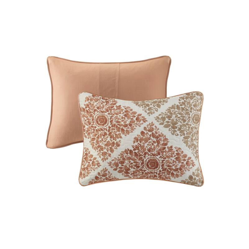 Madison Park Arista 6 Piece Printed Quilt Set with Throw Pillows