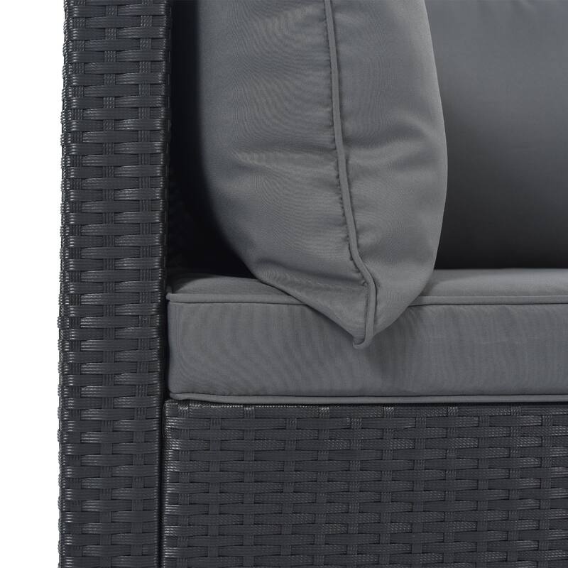 8-Piece Outdoor Wicker Reversible Patio Sectional Sofa with Cushions