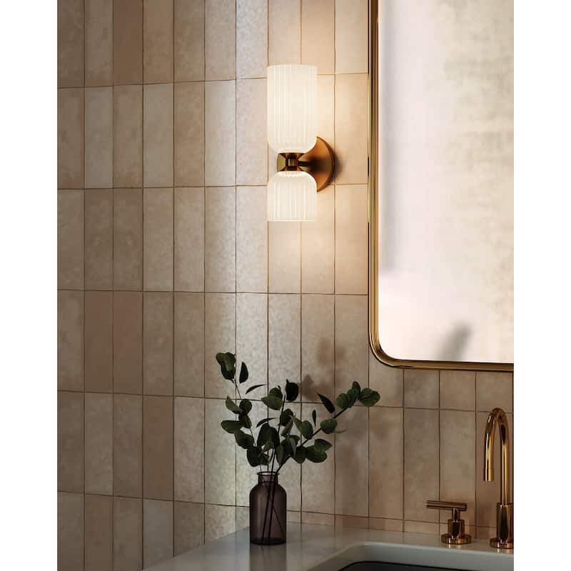 Alora Lighting WV442612 Nelly 2 Light 12" Tall Bathroom Sconce with