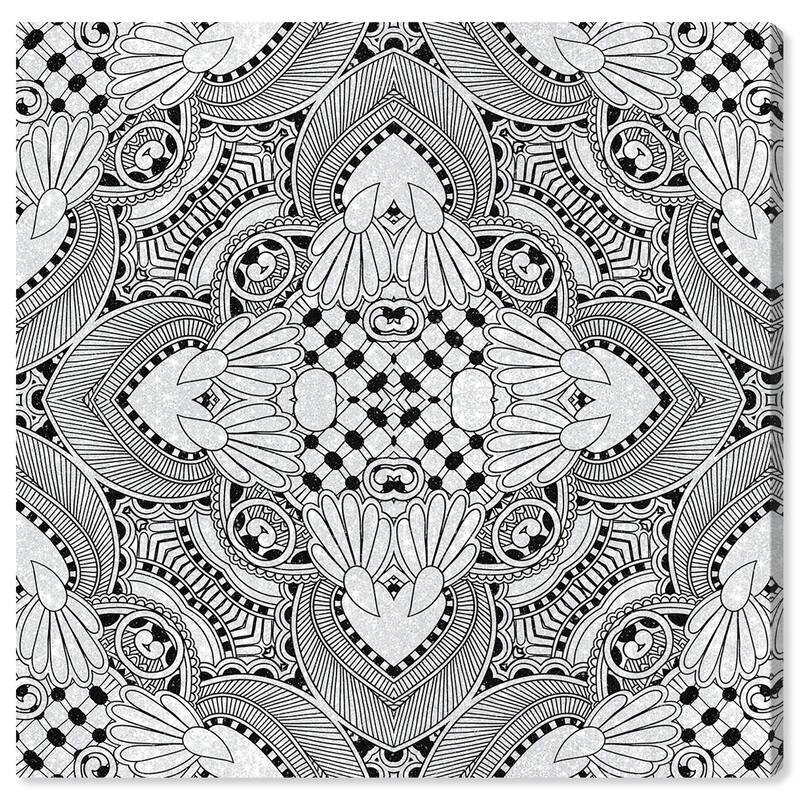 Wynwood Studio Canvas Abstract Deco Shine Onyx Black and Modern & Contemporary Wall Art Canvas Print