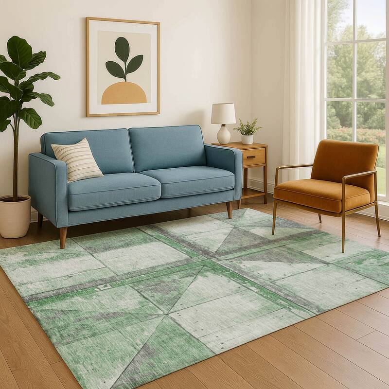 Premium Washable Super Soft Contemporary Geo Mayfield Rug