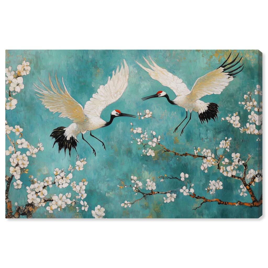 Gentle Tiger Nap Canvas Elegant Birds by Art Remedy, Gallery Wrapped