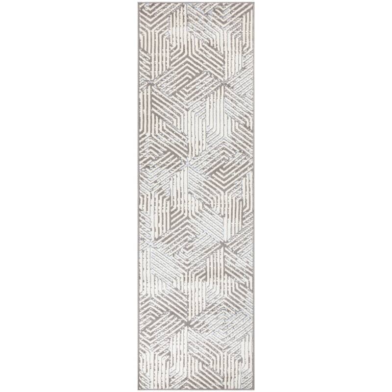 Power Loomed Geometric Modern Durable Area Rug - 90' X '27' X '0.5