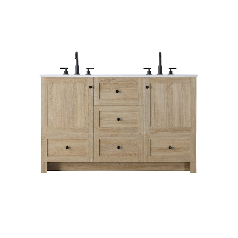 Elegant Lighting VF2854D Soma 54" Free Standing Double Basin Vanity - Mango Wood - Wood Finish