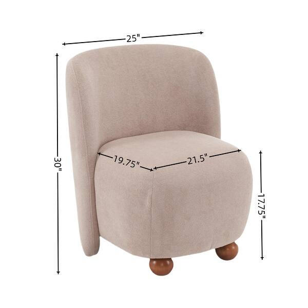 dimension image slide 5 of 8, Christopher Knight Home - Eliana Modern Teddy Fabric Accent Chair with Curved Backrest and Legs