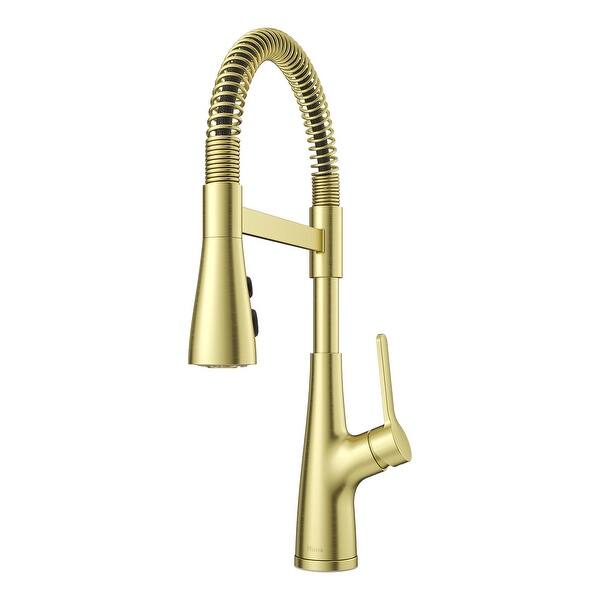 Shop Pfister Neera Pull Down Kitchen Faucet Brushed Gold Lg529 Necbg Overstock 31312658