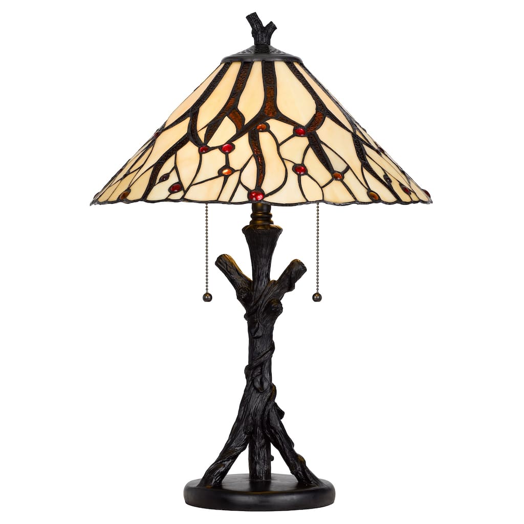 3104 Tiffany 24" Height Metal/Resin Table Lamp in Dark Bronze Finish