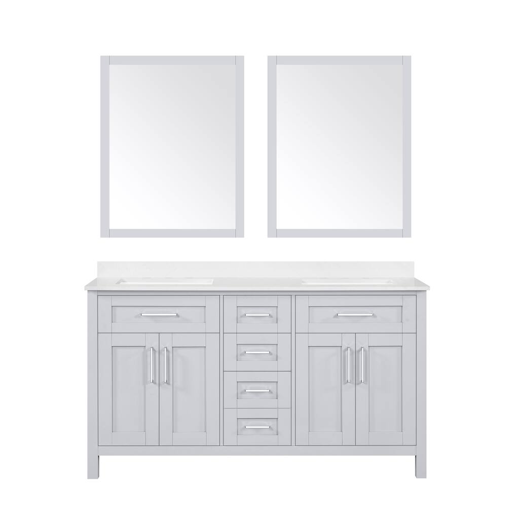 OVE Decors Tahoe III 60 in. Kit Double Bathroom Vanity in Dove Grey