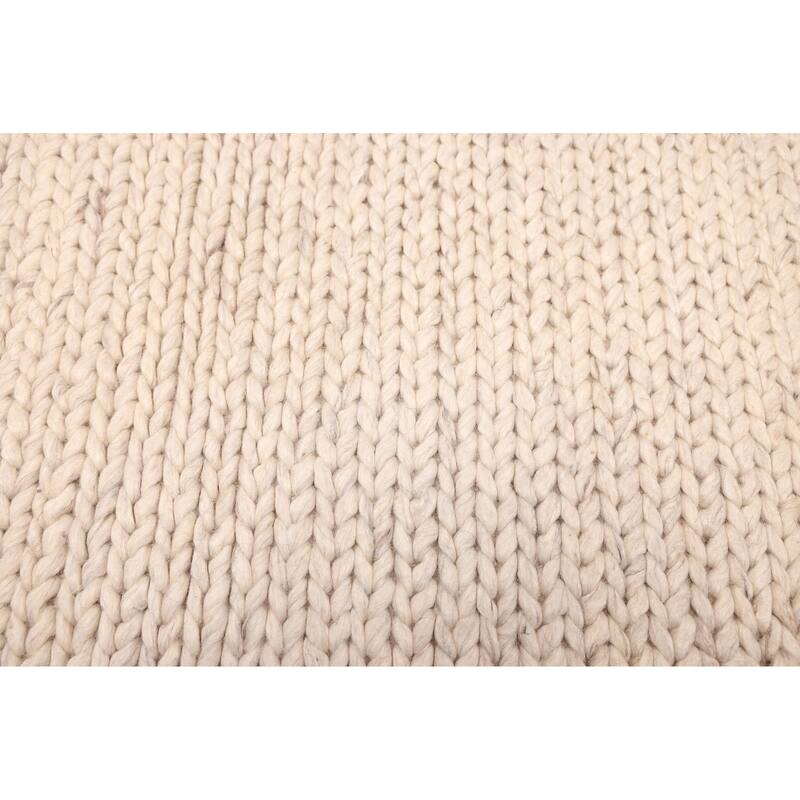 ECARPETGALLERY Braid weave Sienna Cream Wool Rug - 4'11 x 8'2