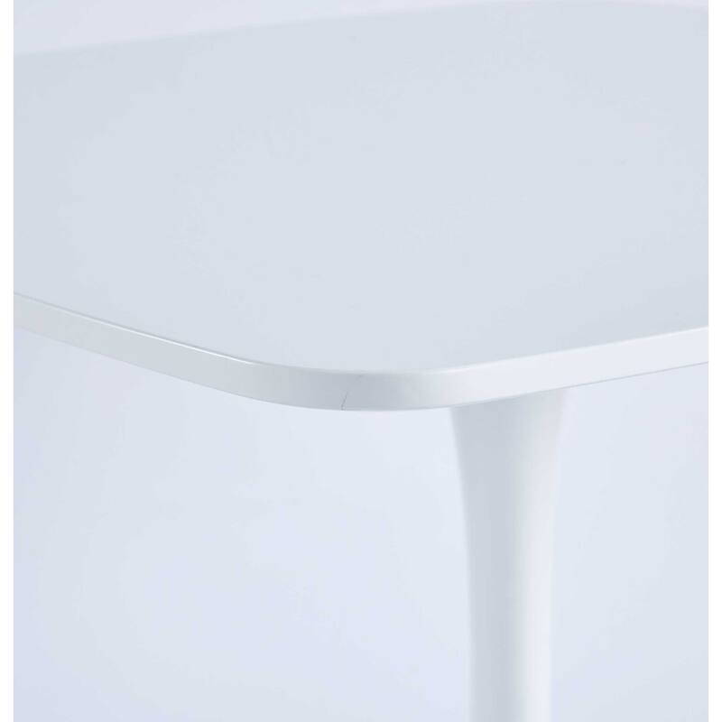 Modern Square Dining Table, Tulip Kitchen Table for 4-6 People, Leisure Table with MDF Top & Metal Base for Living Room