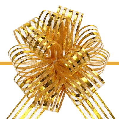 5pcs 6" Large Organza Pull Bow Chiffon Gift Wrapping Bows Ribbon