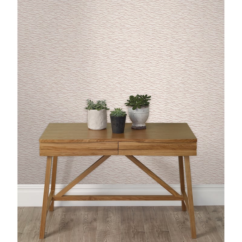 A-Street Prints Hono Rose Gold Abstract Wave Wallpaper