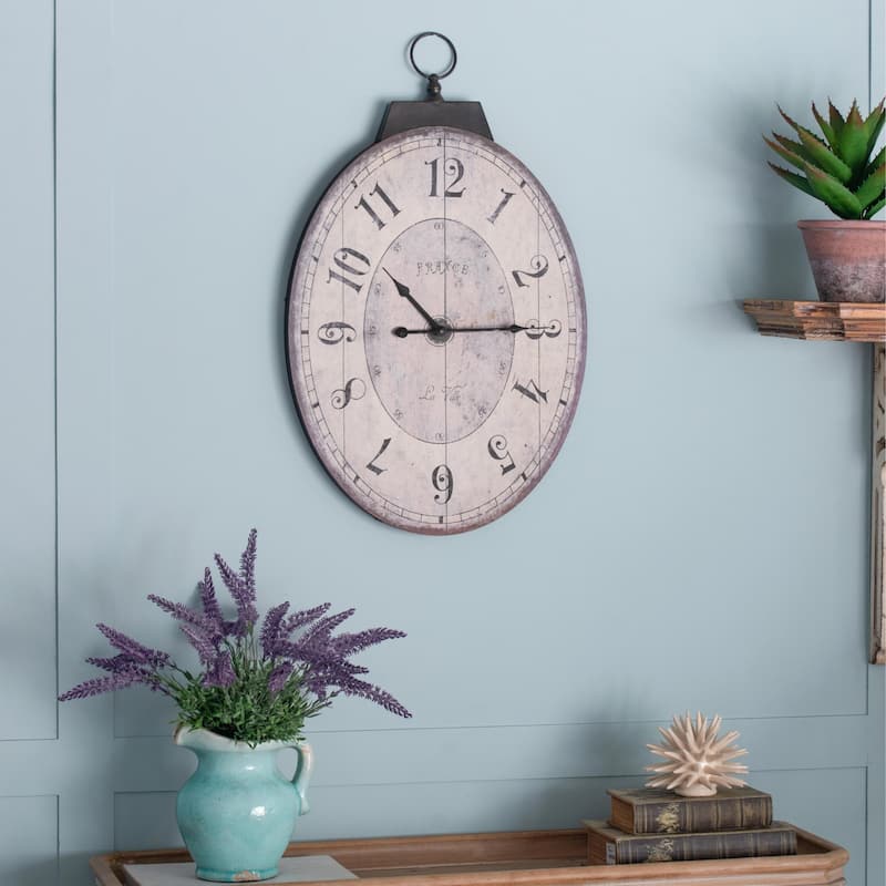 18" x 29" Oval Wall Clock