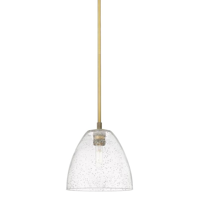 Innovations Lighting 434-1S-11-9 Crown Point Pendant Crown Point 9" - Brushed Brass / Seedy