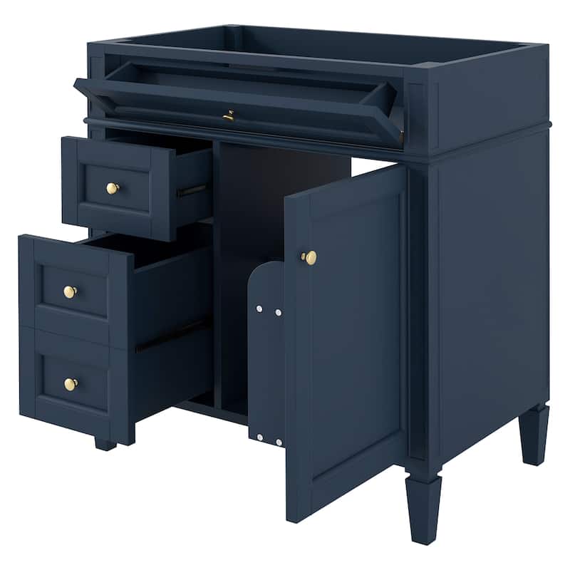 30" Bathroom Vanity without Top Sink, Modern Bathroom Storage Cabinet with 2 Drawers and a Tip-out Drawer (NOT INCLUDE BASIN)