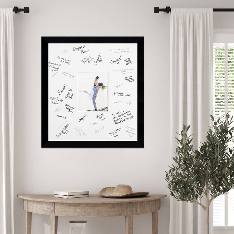 Museum Signature Mat Picture Frame - Autograph Photo Frame Guest Book Alternative for Weddings, Graduations, or Retirement
