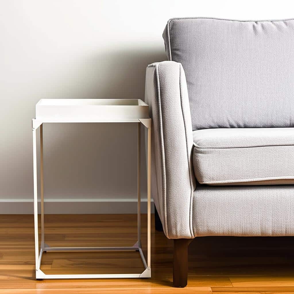 HomeRoots 29" White Solid Wood and Iron Square Tray Style End Table - 20 in. x 28.5 in. x 20 in.