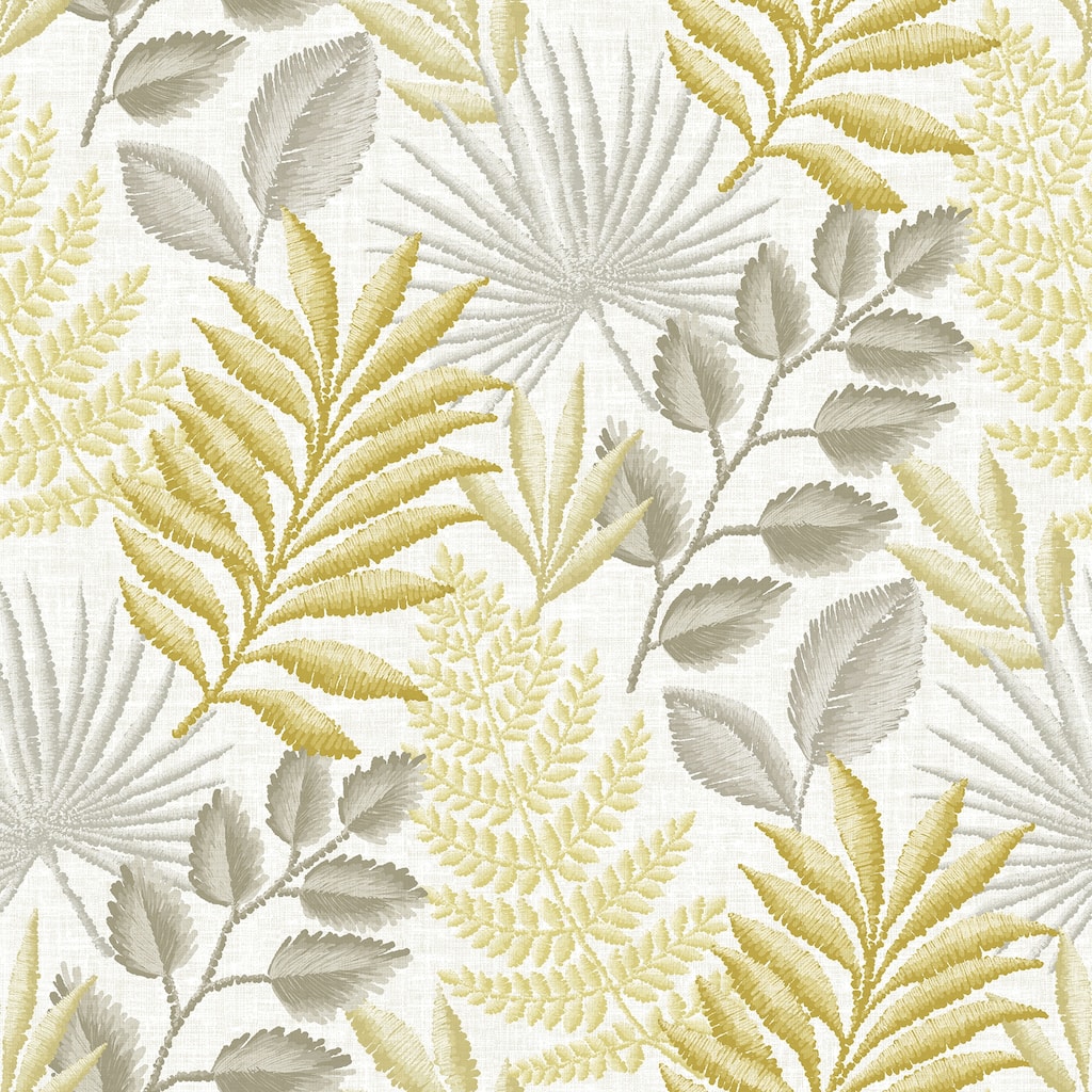 A-Street Prints Palomas Mustard Botanical Wallpaper