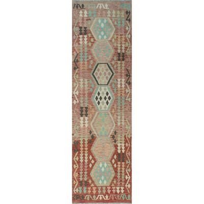 Sun Faded Flatweave Ronna Red/Ivory Runner - 2'9" x 9'7"