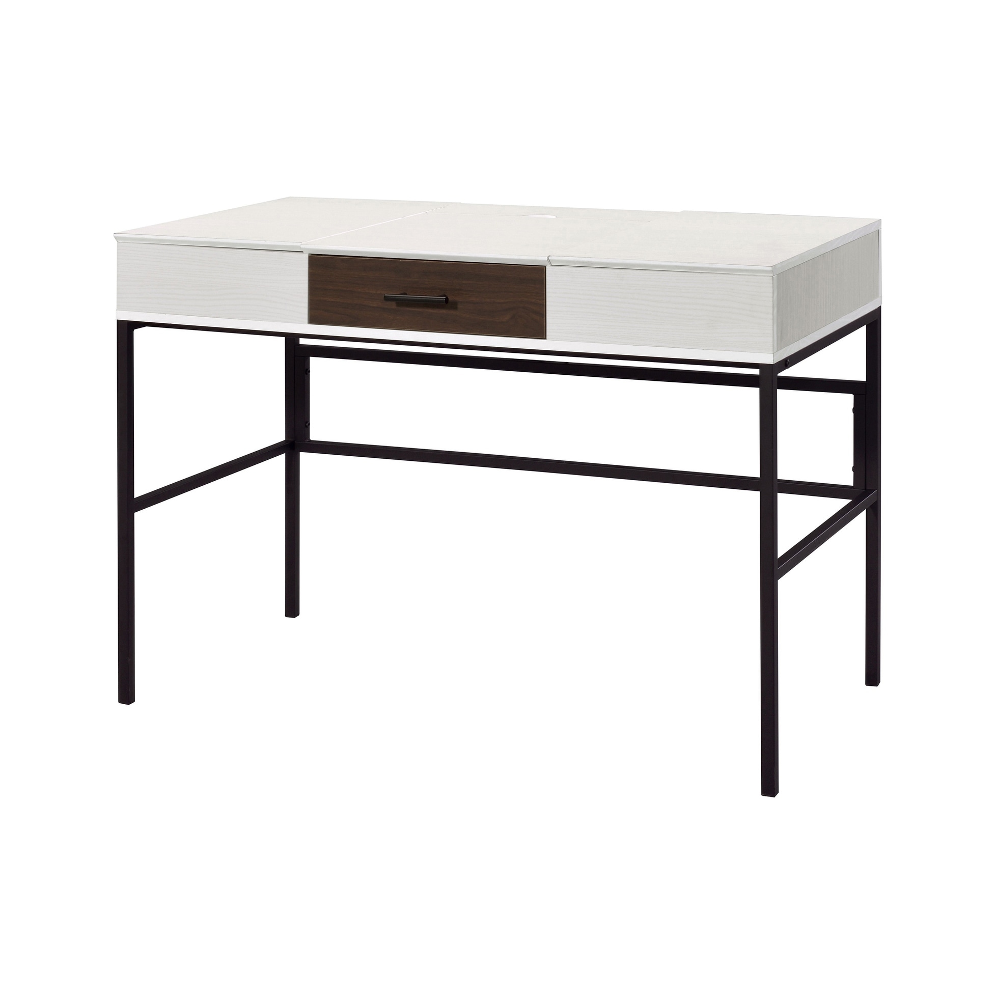 ACME Verster Built-in USB Port Writing Desk in Natural and Black