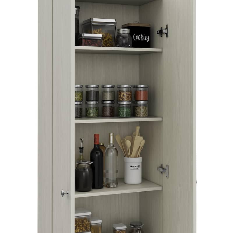 Storage Cabinet Pipestone Double Door And Pearl Finish