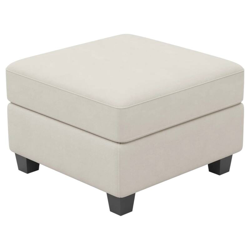 HomeRoots 25" Blue and Black Velvet Storage Ottoman