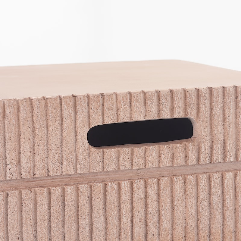 Christopher Knight Home - Olbia 16.15x20" Outdoor 2-in-1 Travertine MgO Propane Tank Holder/Side Table for Multiple Use