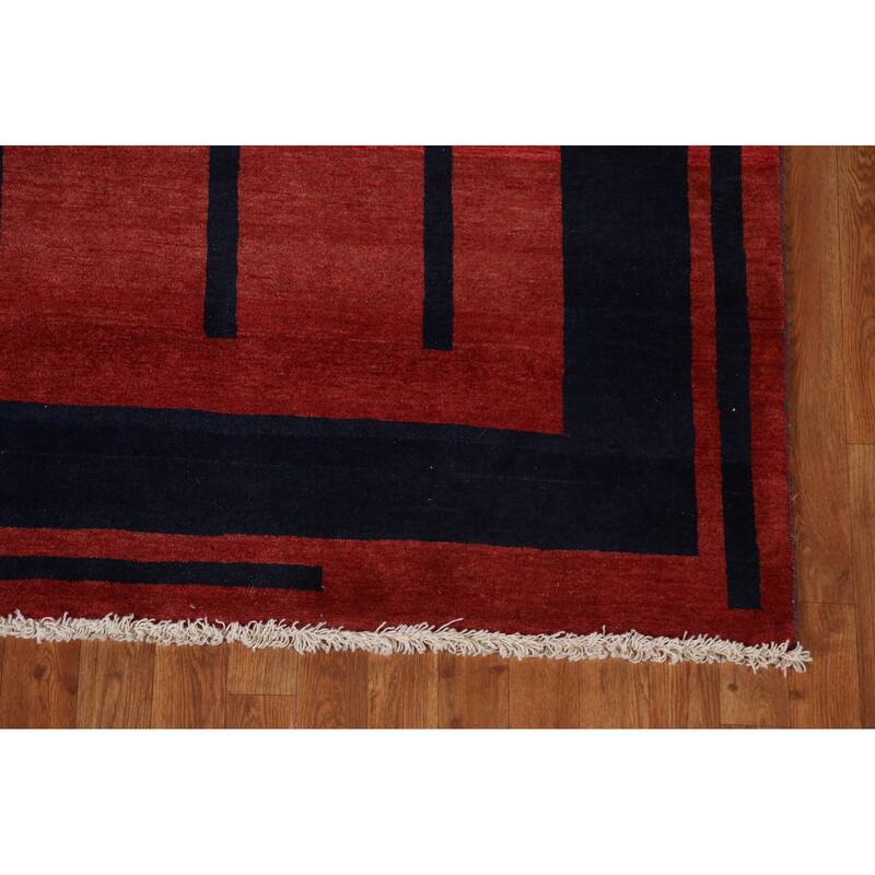 Vegetable Dye Gabbeh Persian Wool Area Rug Hand-knotted Foyer Carpet - 5'0" x 6'5"