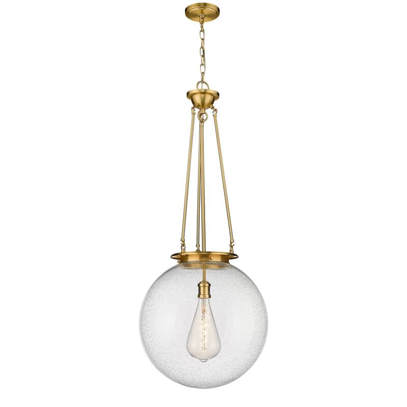 Innovations Lighting Beacon - 1 Light 18" Pendant - Satin Gold/Seedy