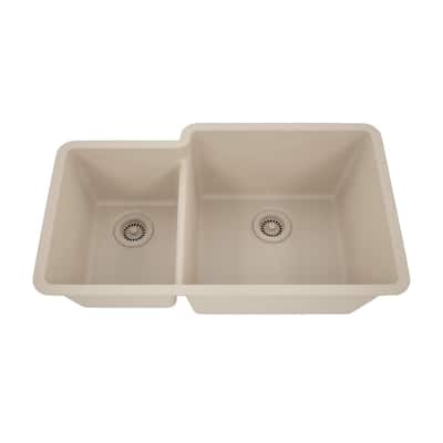 32 Inch Lexicon Platinum Quartz Composite Drop-in Undermount Galaxy Beige - 19" W x 32" L x 9.75" H