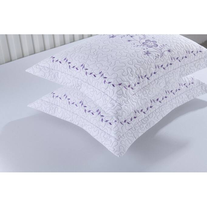 MarCielo 2 Pack Pillow Shams Throw Pillow Covers Euro Sham Embroidery