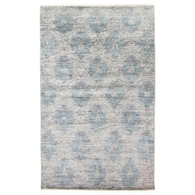 ECARPETGALLERY Hand-knotted Mystique Grey Wool Rug - 5'0 x 8'2