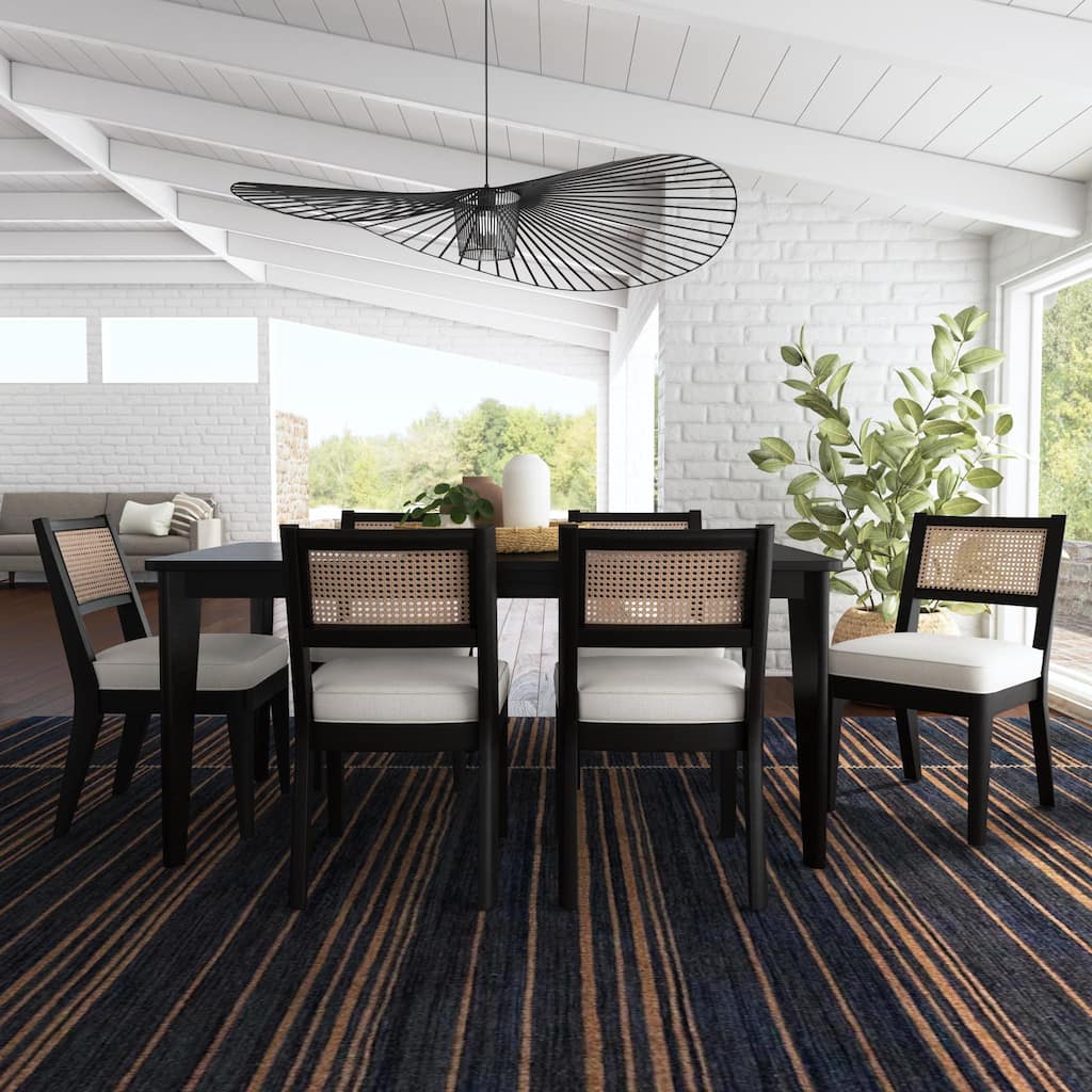 Brentwood Black Wood Rectangle Dining Set by Homestyles - 66" x 30" x 36"
