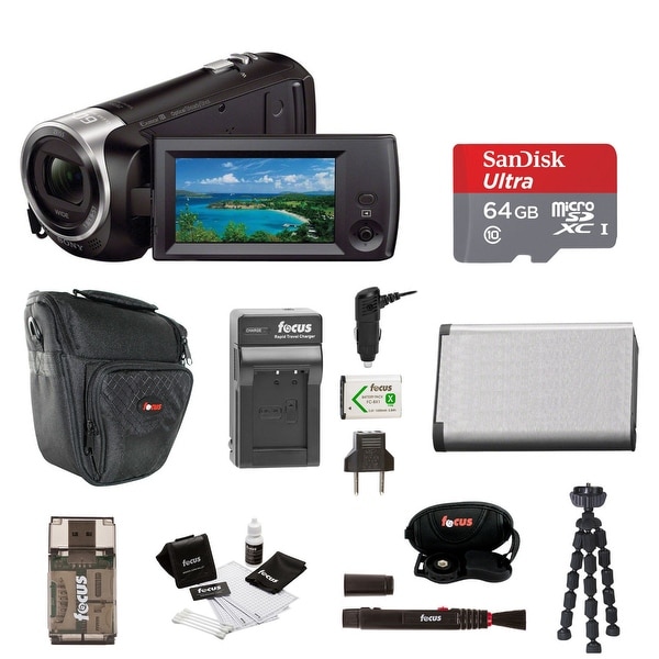 Sony HD Video Recording HDRCX405 HDR-CX405/B Handycam Camcorder (Black) + 64GB Premium Bundle