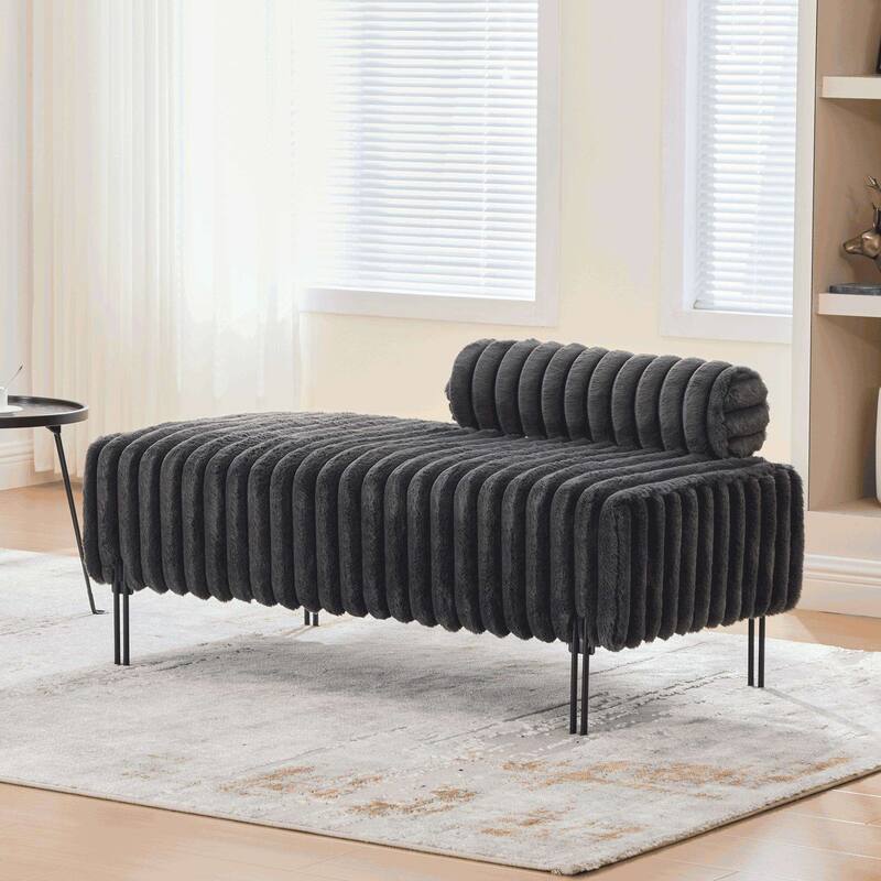End of Bed Bench Window Ottoman Footrest with Adjustable Back for Living Room Bedroom Entryway Hallway Small Space