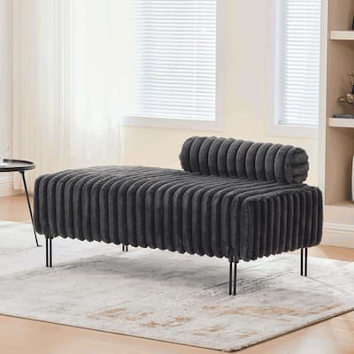 End of Bed Bench Window Ottoman Footrest with Adjustable Back for Living Room Bedroom Entryway Hallway Small Space
