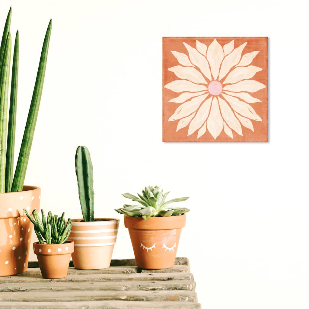 Wynwood Studio Canvas Floral and Botanical Solar Radience Orange and Pumpkin Modern & Contemporary Wall Art Canvas Print