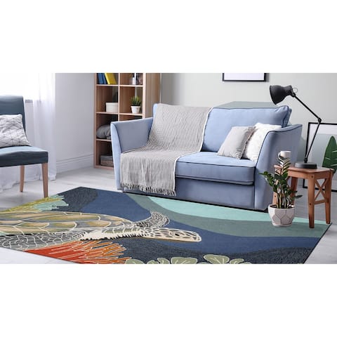 Liora Manne Ravella Akumal Indoor/Outdoor Rug Ocean