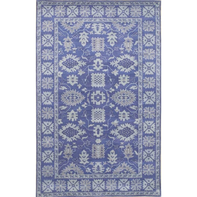 Hand-tufted Wool Blue Traditional Oriental Overdyed Rug - 4' x 6'