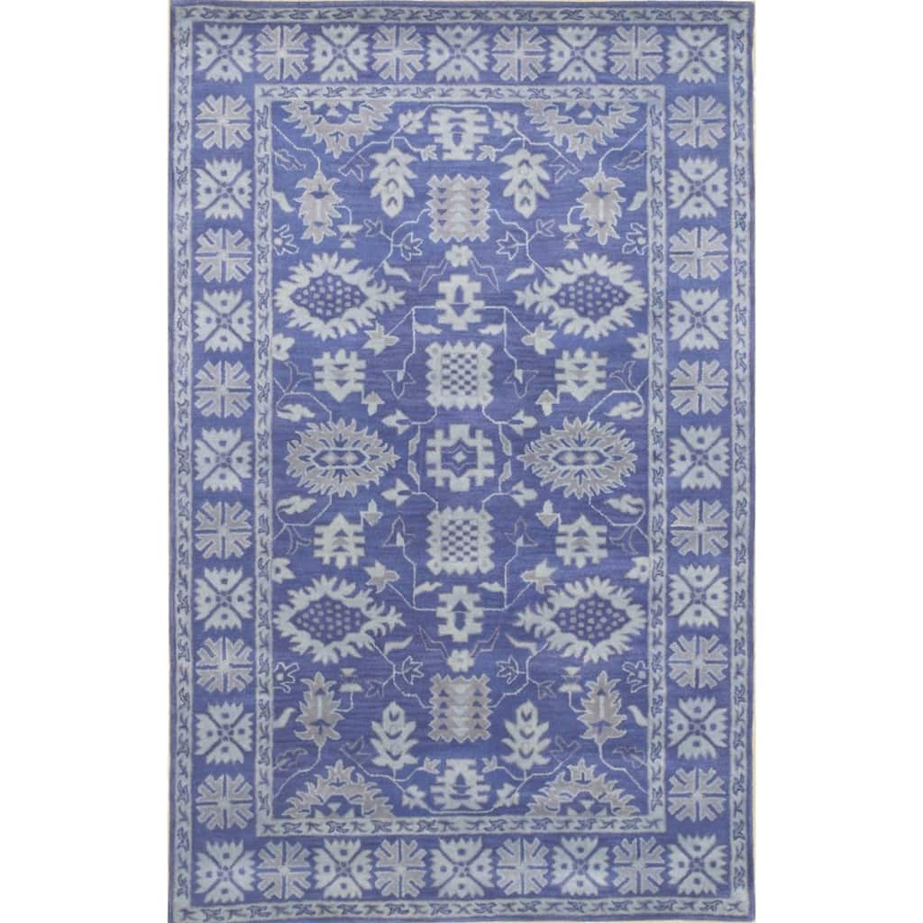 Hand-tufted Wool Blue Traditional Oriental Overdyed Rug
