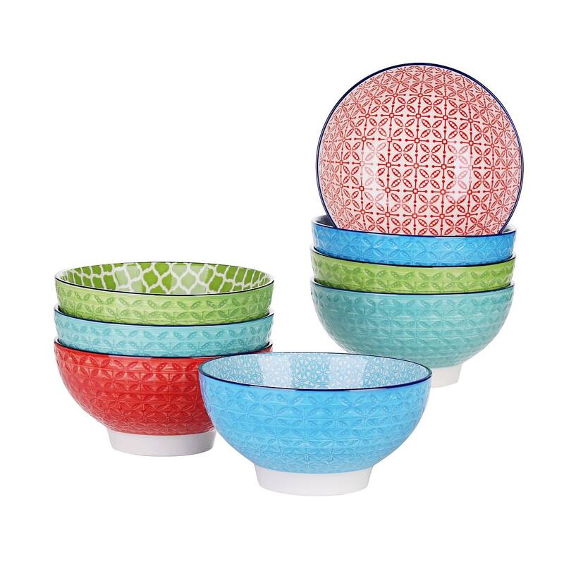 vancasso Macaron Porcelain 23Oz. Oriental Cereal Bowls Set