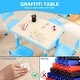 preview thumbnail 4 of 27, Kids Table and Chairs Set, Height Adjustable Desk With 4 Seats