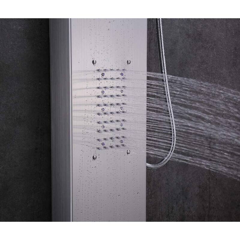 50 in. LED Shower Panel System and Body Jets in Brushed Nickel