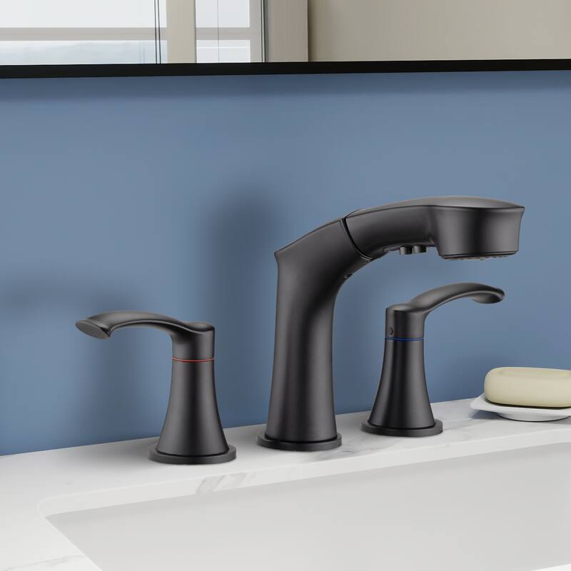Topcraft Pull Down Two Handle Bathroom Sink Faucet
